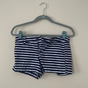Blue and White Striped Shorts